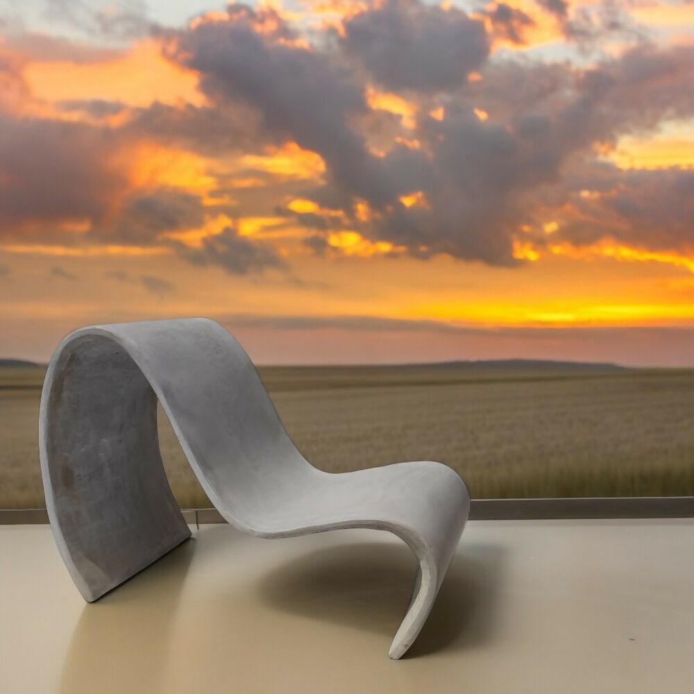 Silla Wave gris en concreto