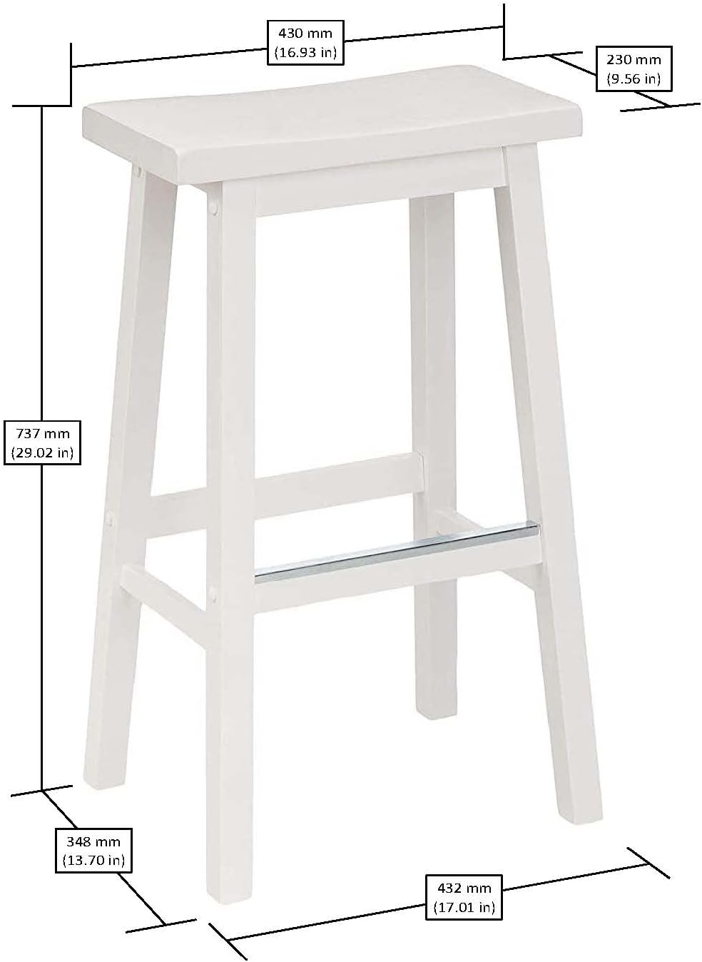 Tienda Basics Taburete de madera maciza para encimera de cocina, 29 pulgadas de