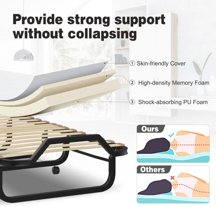 GORELAX Cama individual plegable, cama portátil tamaño cuna con colchón de
