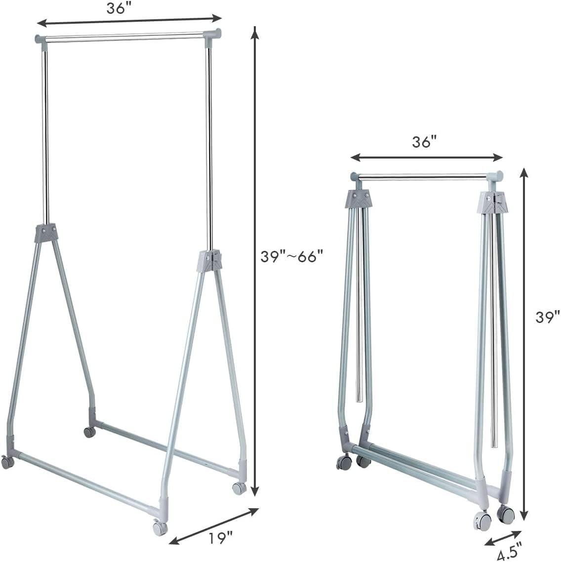 Perchero extensible para ropa, resistente y plegable, con barra para colgar