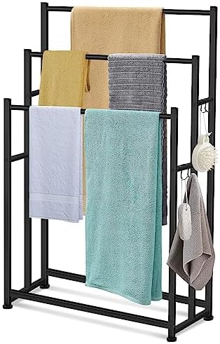 Toalleros de pie de 47.6 pulgadas de alto y 3 niveles para toallas de piscina,