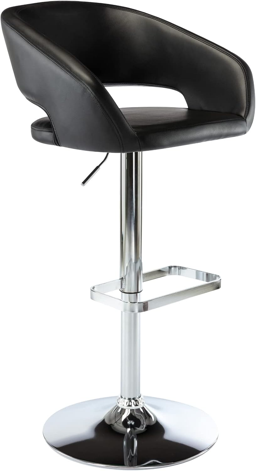 Taburete de bar ajustable con respaldo y brazos huecos, moderno taburete