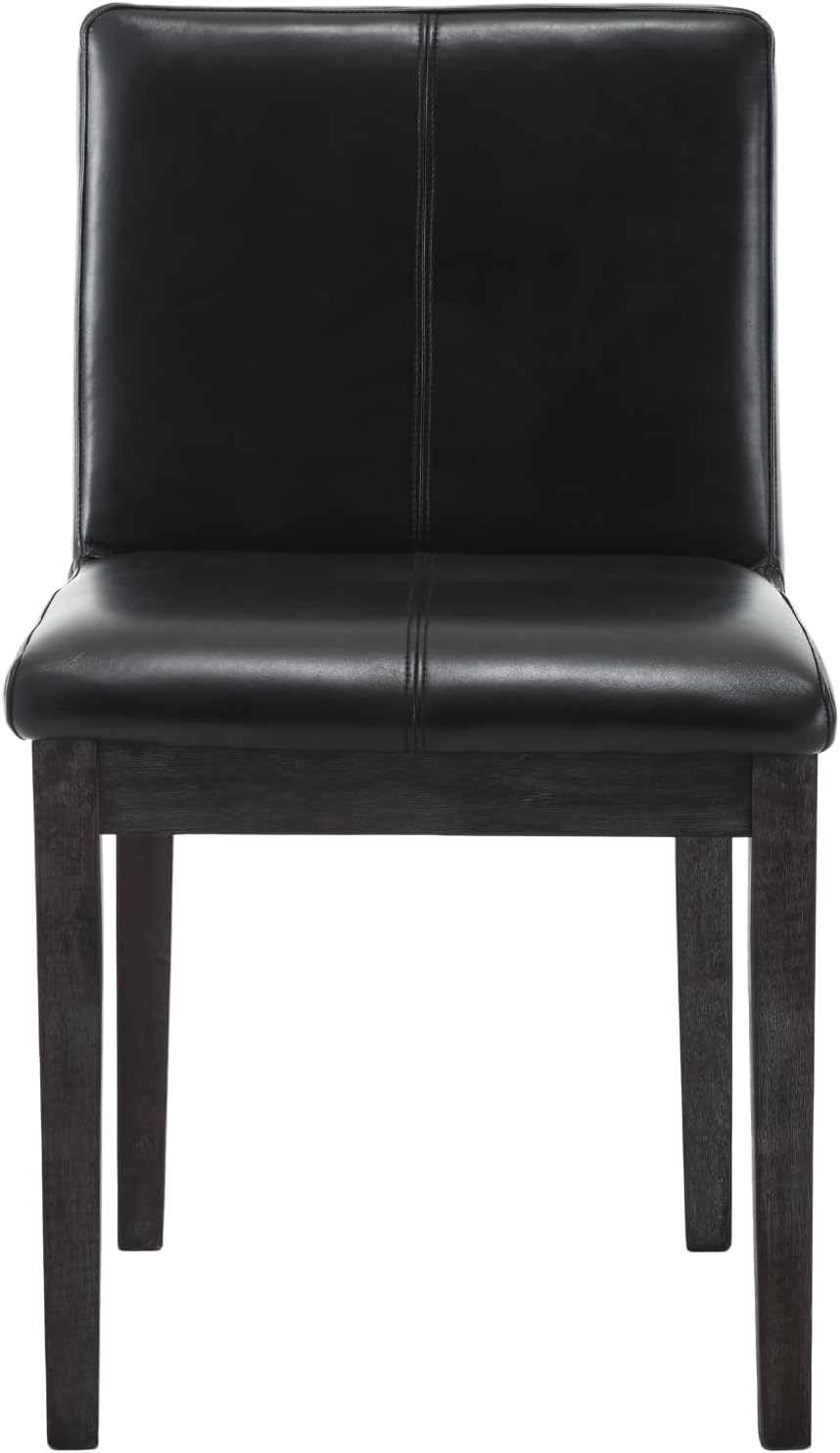 Sillas Parsons de comedor de madera con respaldo rectangular, estilo moderno de