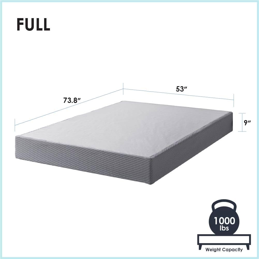 Base de colchón de 9 pulgadas de alto perfil con listones de acero resistente,