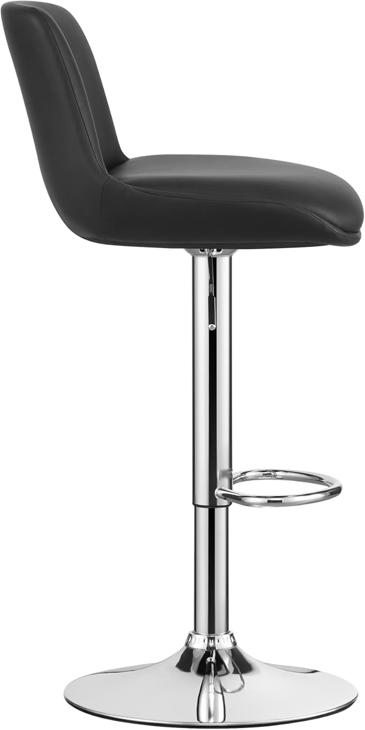 Taburetes de bar, moderno taburete giratorio tapizado con respaldo para barra y