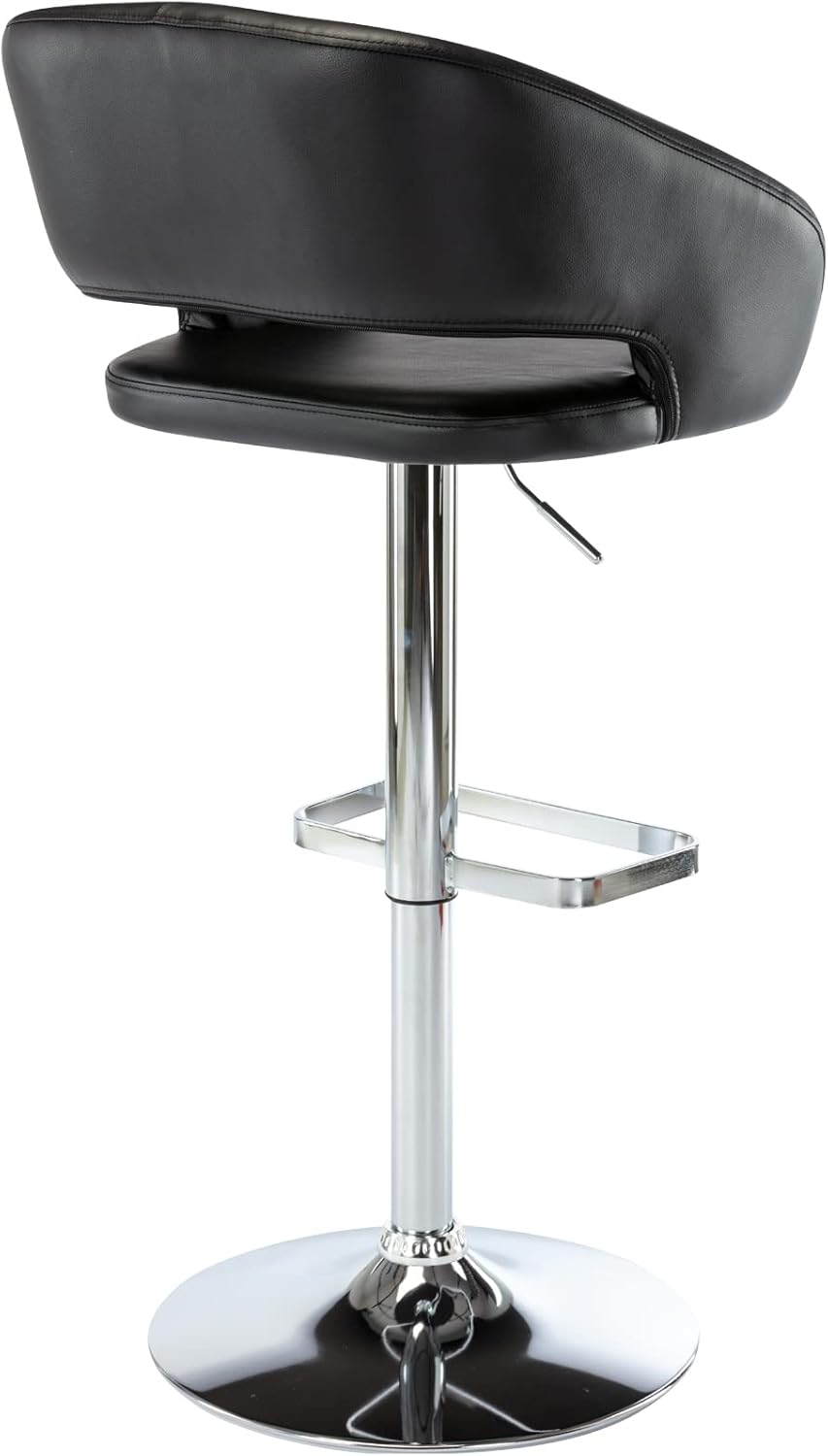 Taburete de bar ajustable con respaldo y brazos huecos, moderno taburete