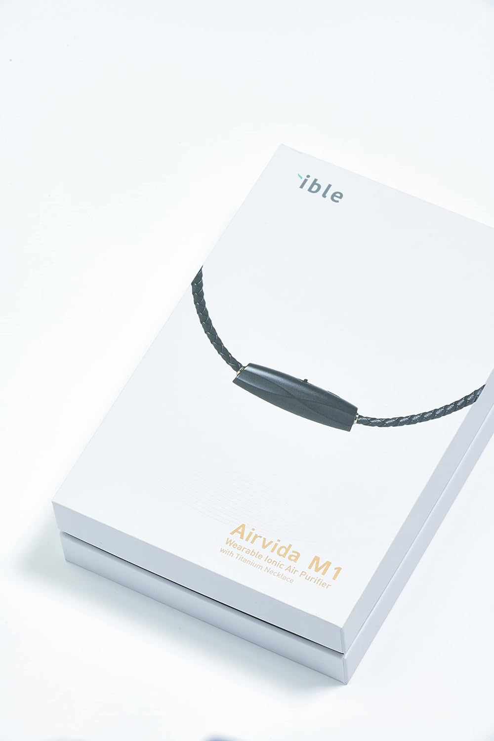 Purificador de aire iónico portátil (17.7 pulgadas, negro) Collar de titanio y