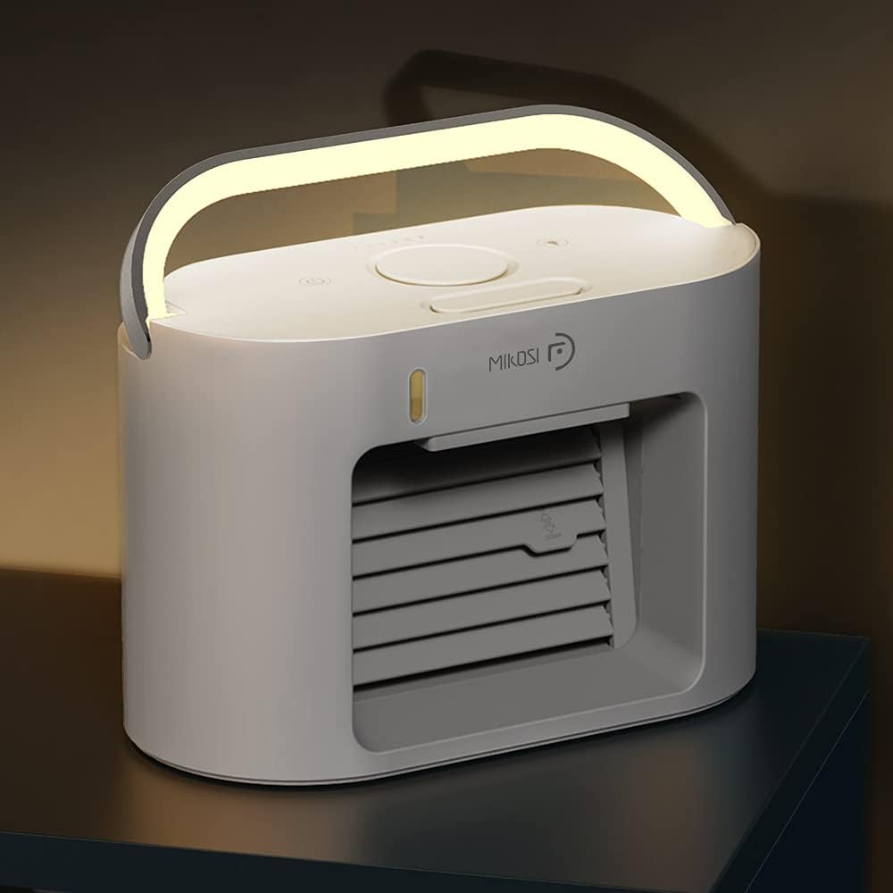 Ventilador de aire acondicionado portátil 3 en 1, pequeño humidificador de aire