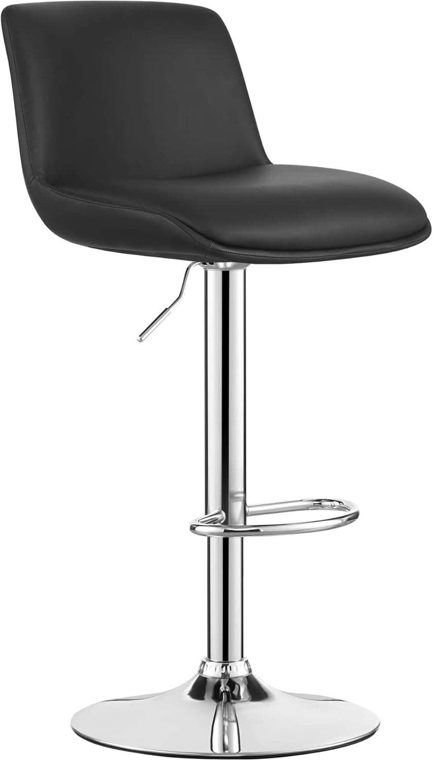 Taburetes de bar, moderno taburete giratorio tapizado con respaldo para barra y