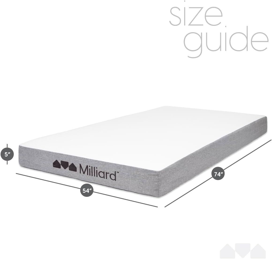 Colchón de espuma viscoelástica de 5 pulgadas para litera, sofá cama, nido o