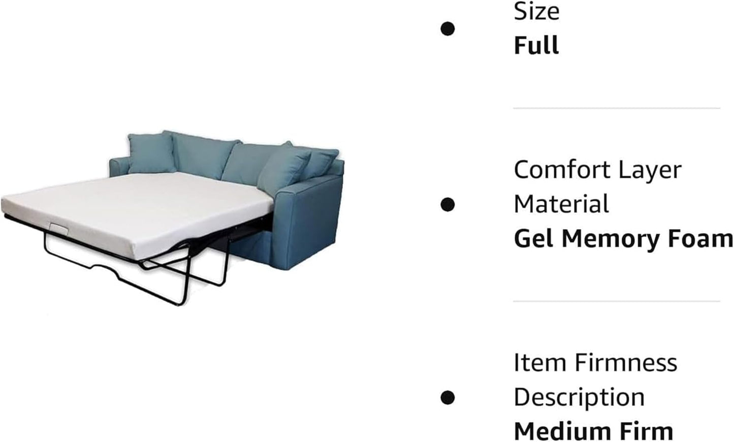 DynastyMattress Colchón de espuma viscoelástica de gel frío de 4 pulgadas para