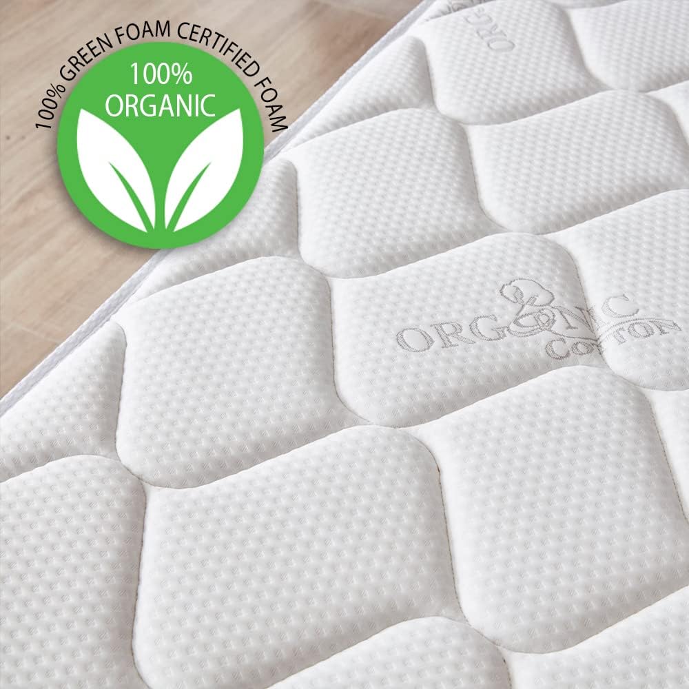 Oliver & Smith Colchón híbrido de espuma viscoelástica fresca de 10 pulgadas y