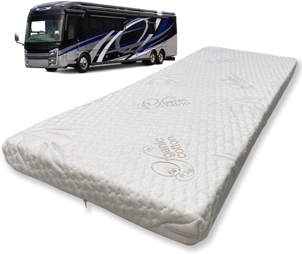 Foamma Colchón de espuma viscoelástica de gel de viaje de 4 x 36 x 72 pulgadas,