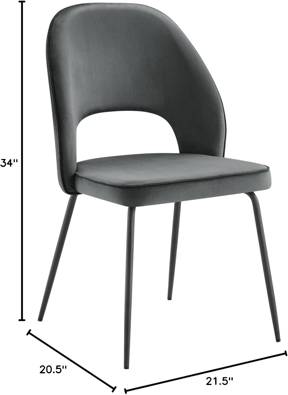 Modway Silla de comedor Nico Performance, color negro y gris