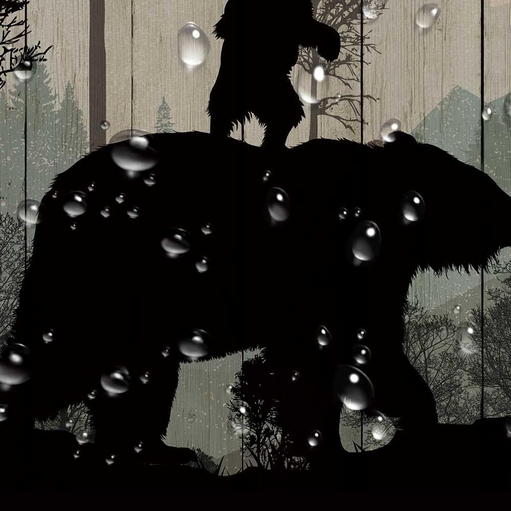 Juego de cortinas de ducha de oso rústico, diseño de bosque y bosque, caza,