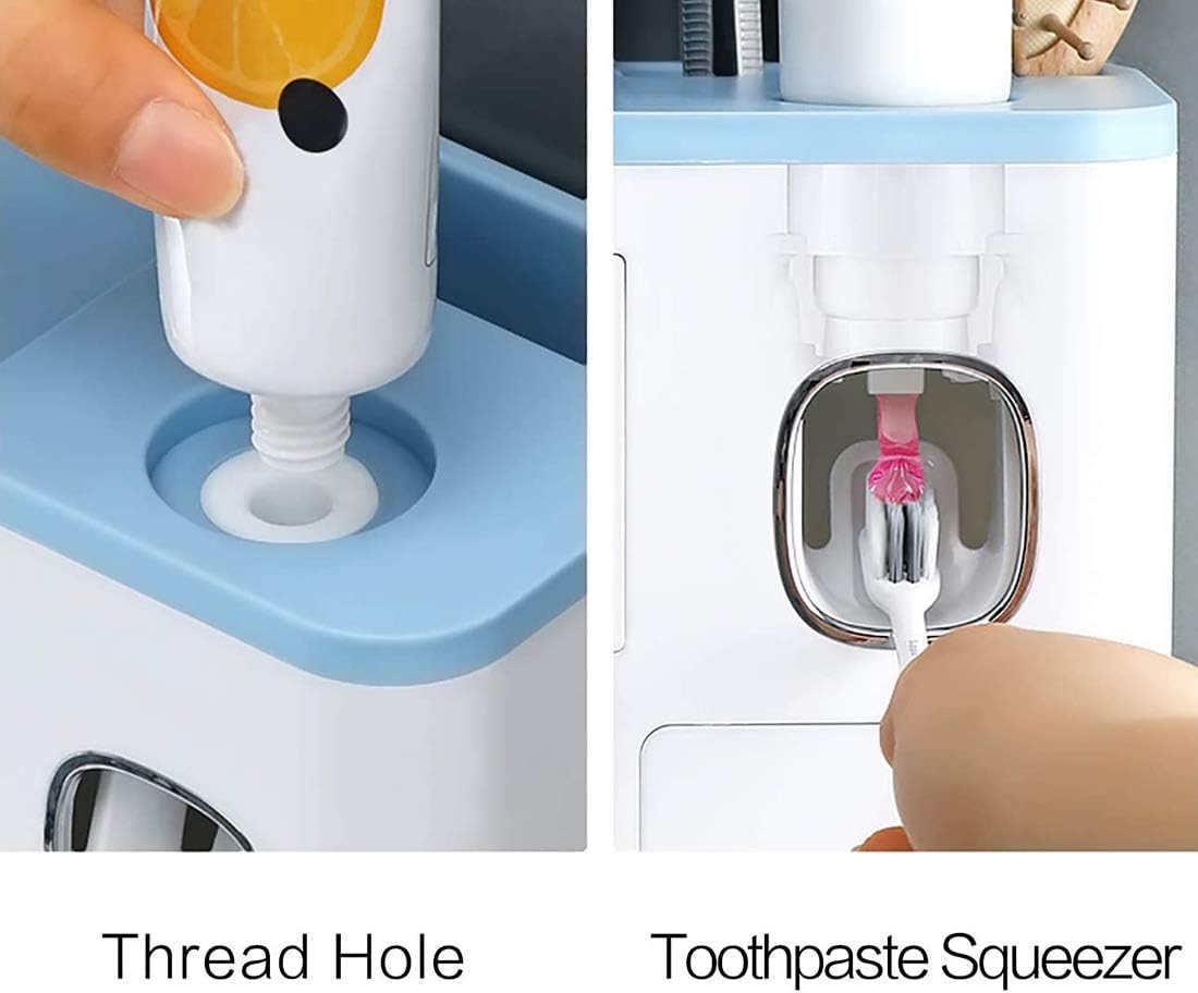 Juego de soportes para cepillos de dientes, dispensador automático de pasta de