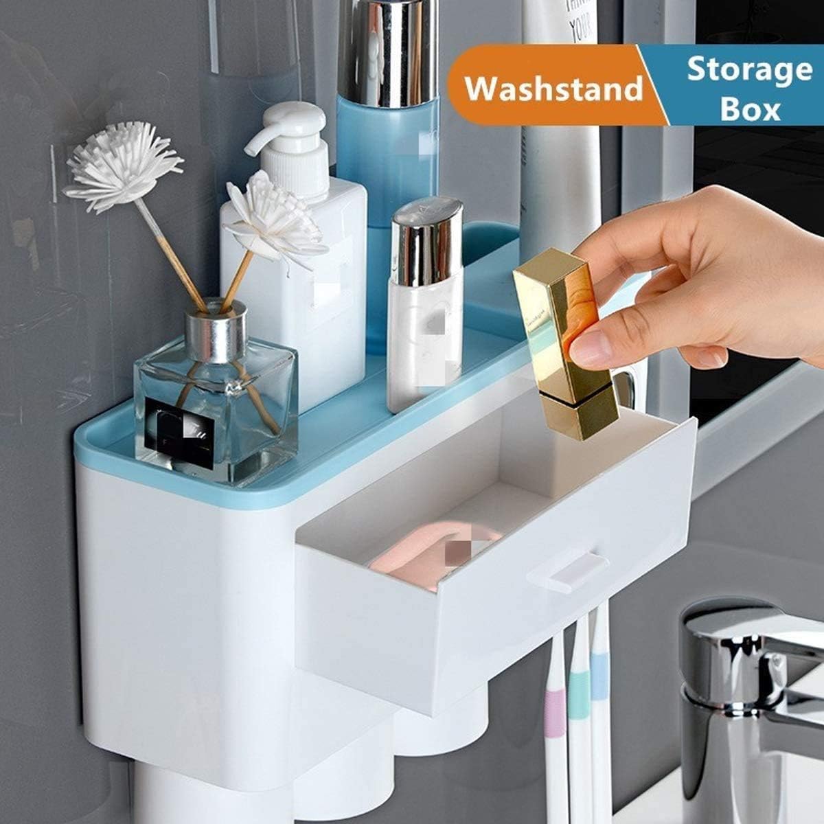 Juego de soportes para cepillos de dientes, dispensador automático de pasta de