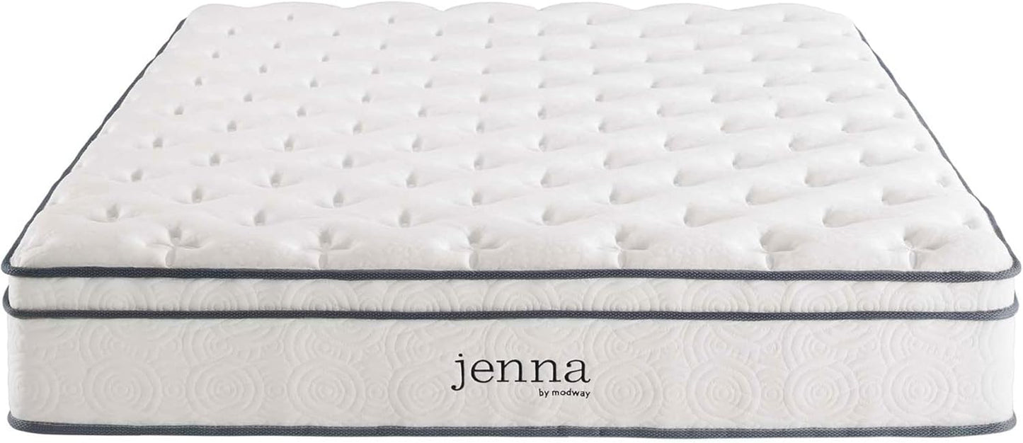 Jenna Colchón King de muelles interiores (8 pulgadas), Espuma, Blanco