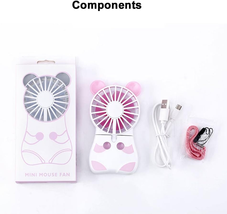 Mini ventilador de refrigeración, luces LED multicolor de mano de pie, 2
