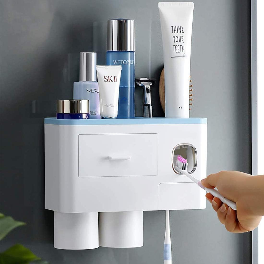 Juego de soportes para cepillos de dientes, dispensador automático de pasta de