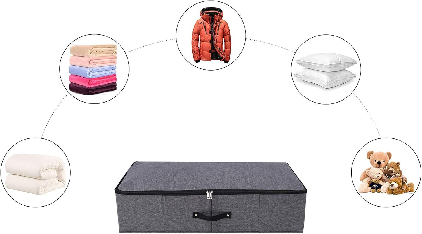 2 cajas de almacenamiento plegables debajo de la cama con forro de soporte de