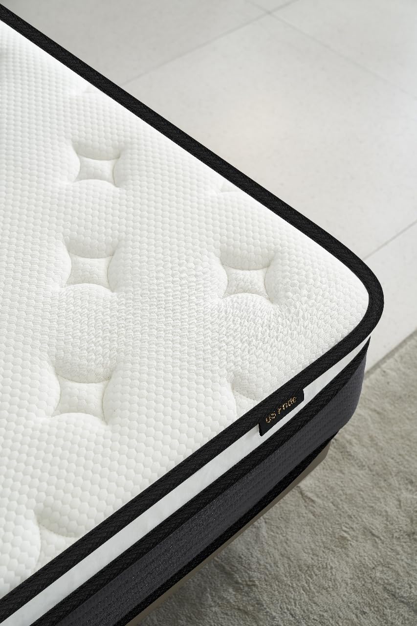 Colchón híbrido individual de 10 pulgadas en una caja, cojín de cama con diseño