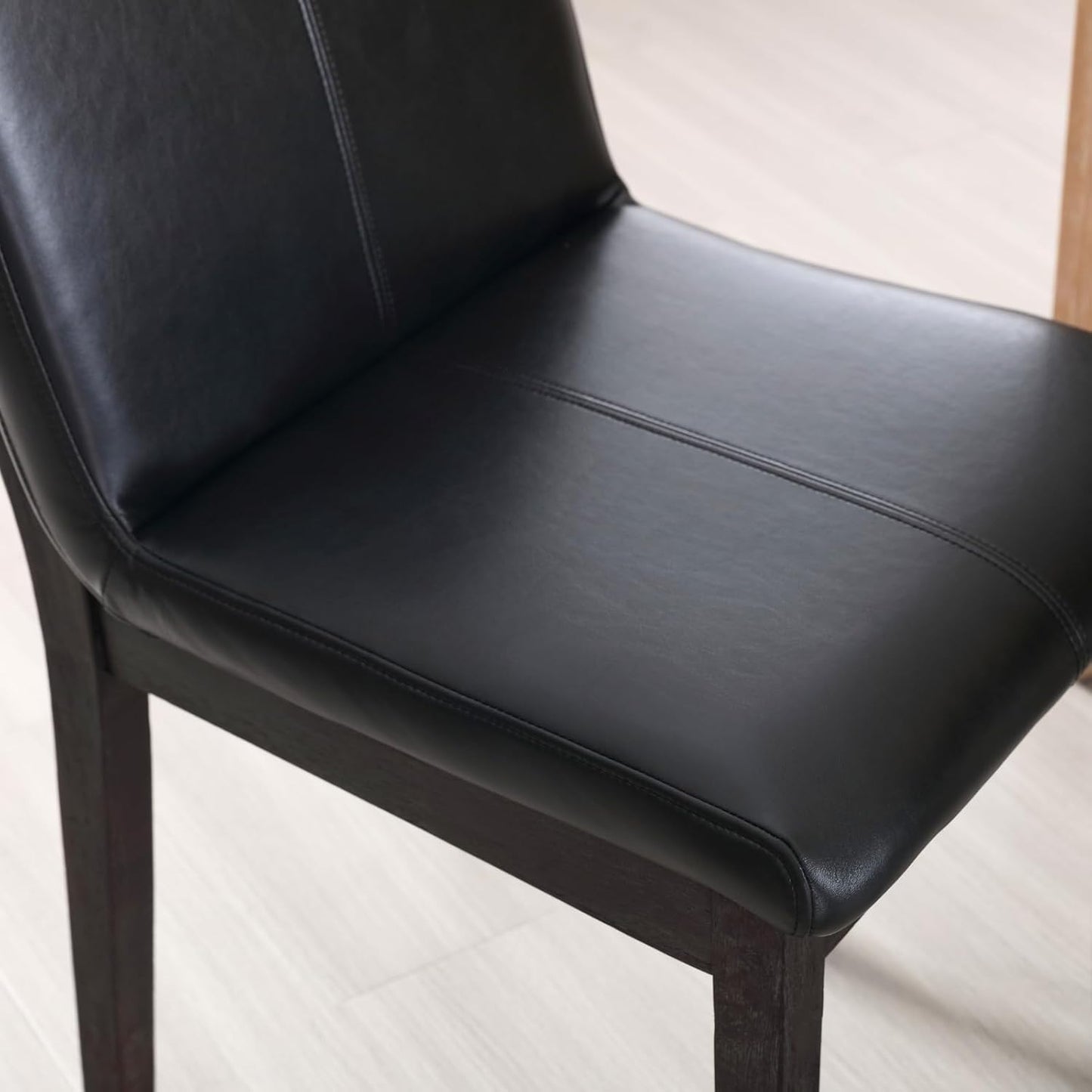 Sillas Parsons de comedor de madera con respaldo rectangular, estilo moderno de