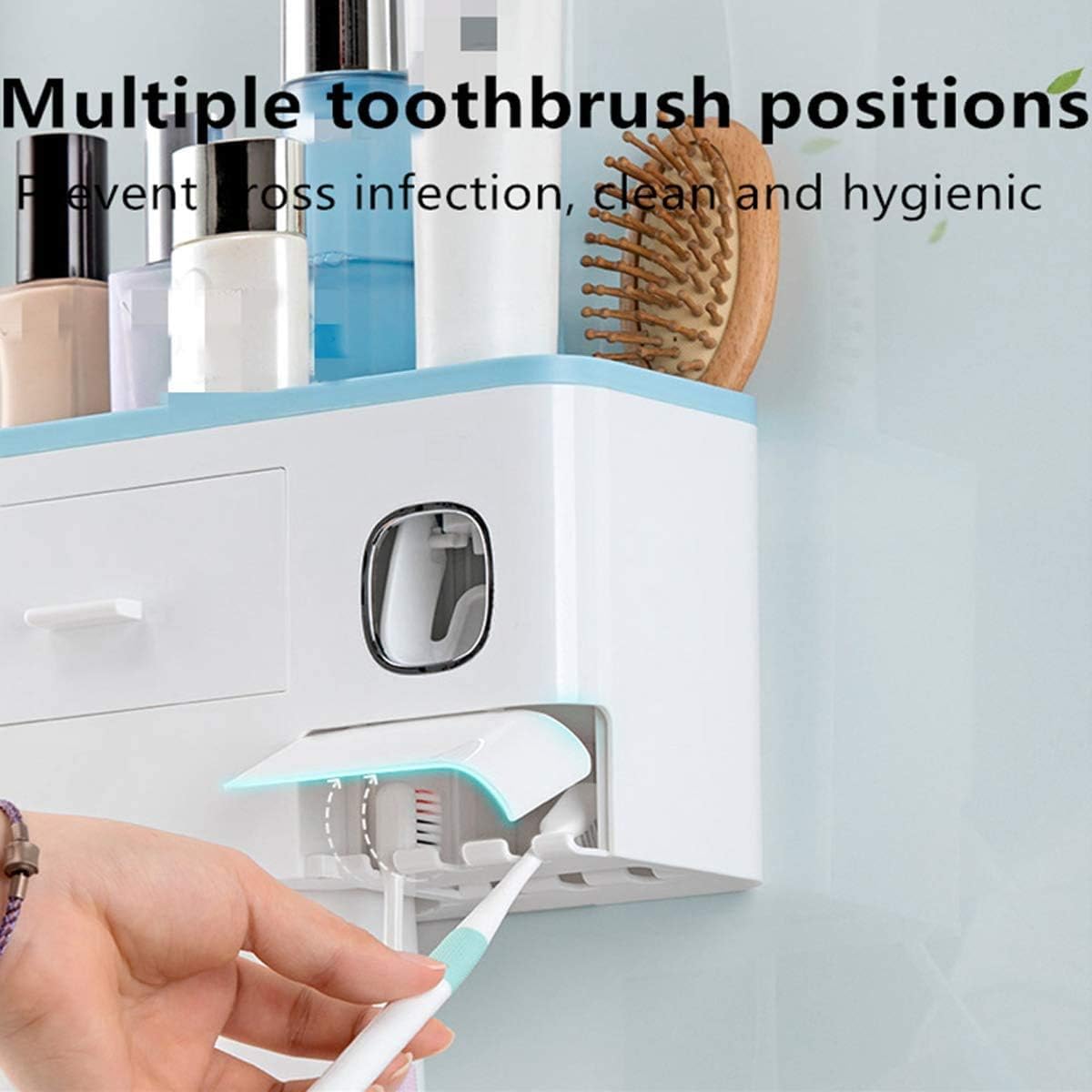 Juego de soportes para cepillos de dientes, dispensador automático de pasta de