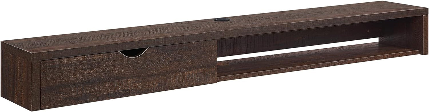 Beckett Moderna consola flotante de TV de 60 pulgadas con estante y cajón