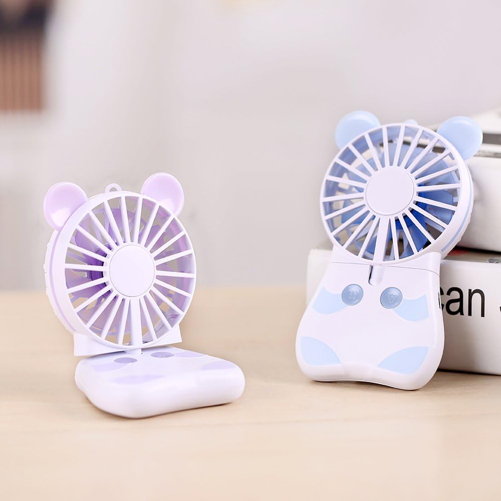 Mini ventilador de refrigeración, luces LED multicolor de mano de pie, 2