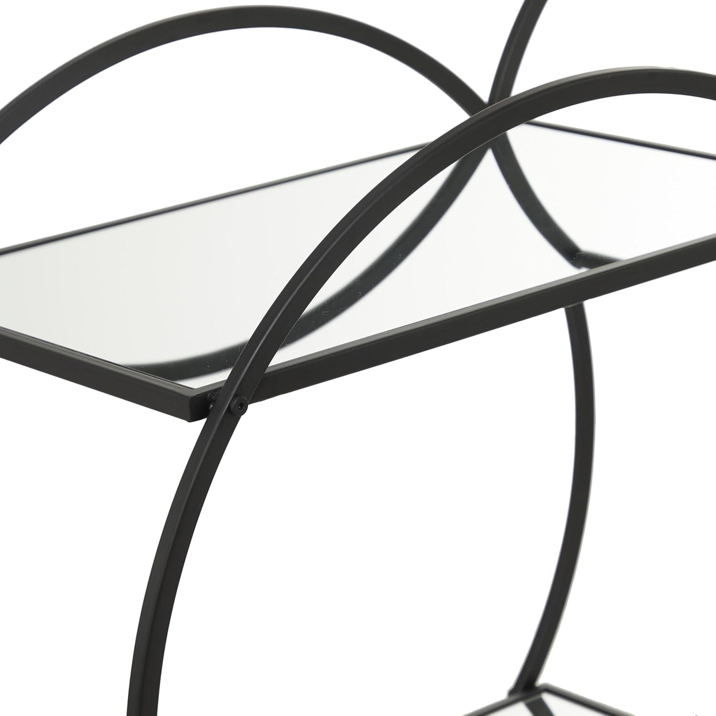Carrito de barra redonda de metal con ruedas y asa, 14 "x 28" x 30 ", negro