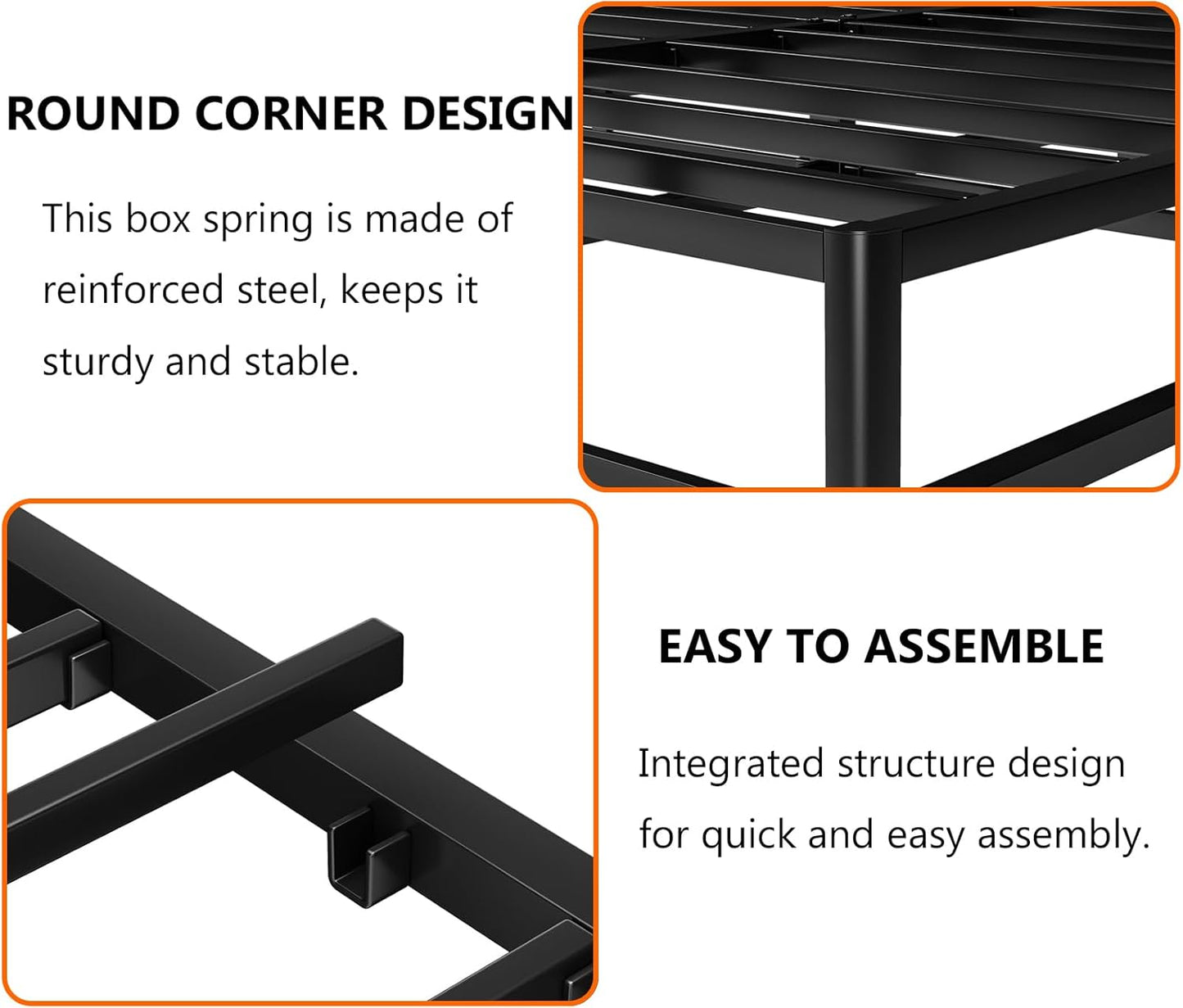 Base de colchón Box Spring Queen, solo con somier de metal de 7 pulgadas, funda