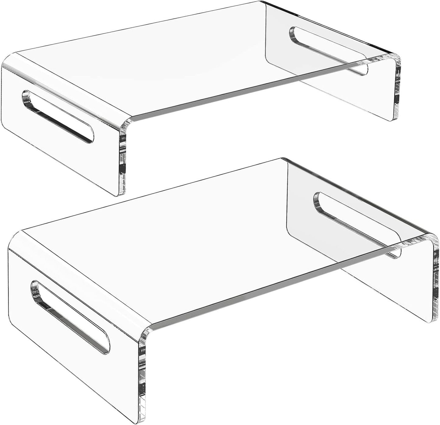 Paquete de 2 soportes para monitor, soporte acrílico para computadora, laptop,