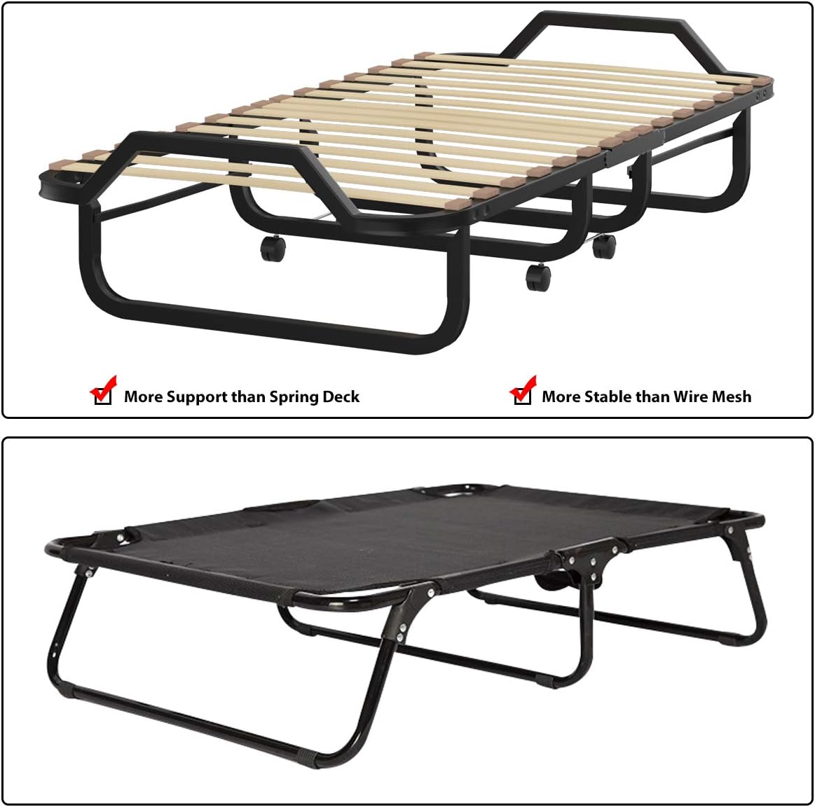 GORELAX Cama individual plegable, cama portátil tamaño cuna con colchón de