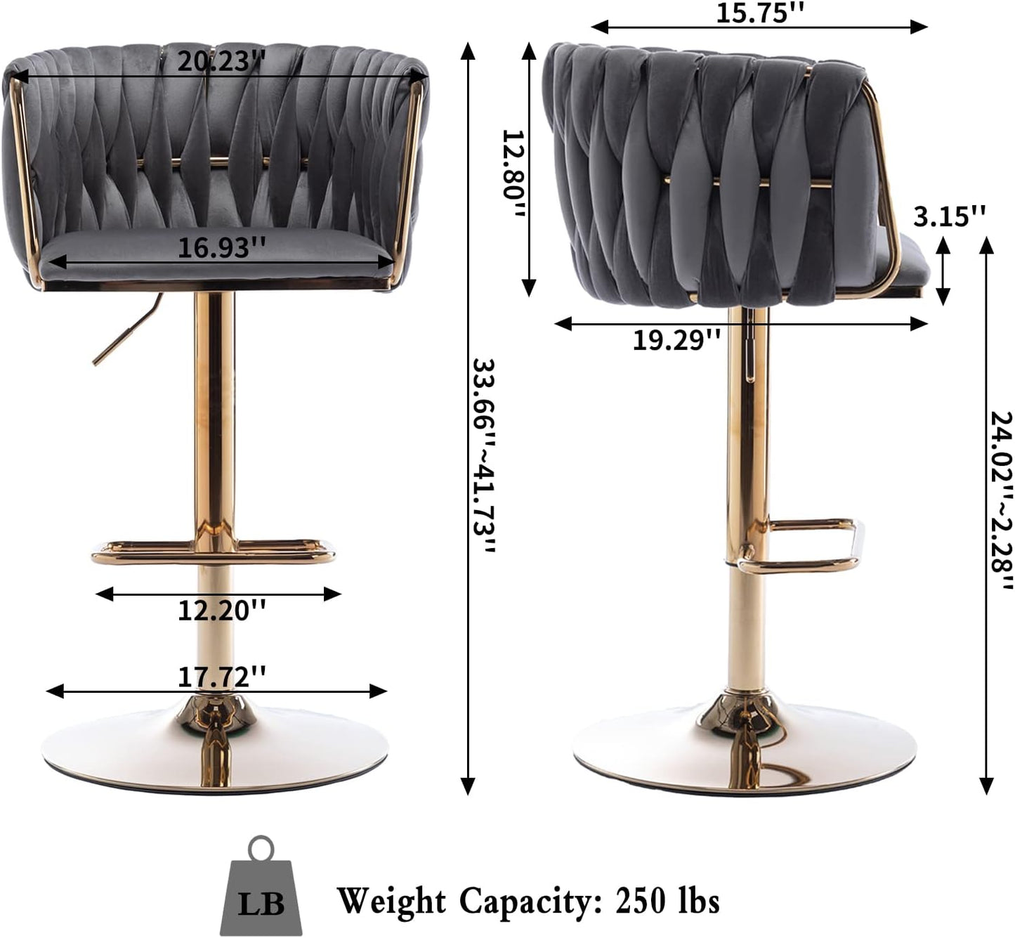 Taburete de bar, taburetes de bar tejidos de terciopelo, taburetes de bar