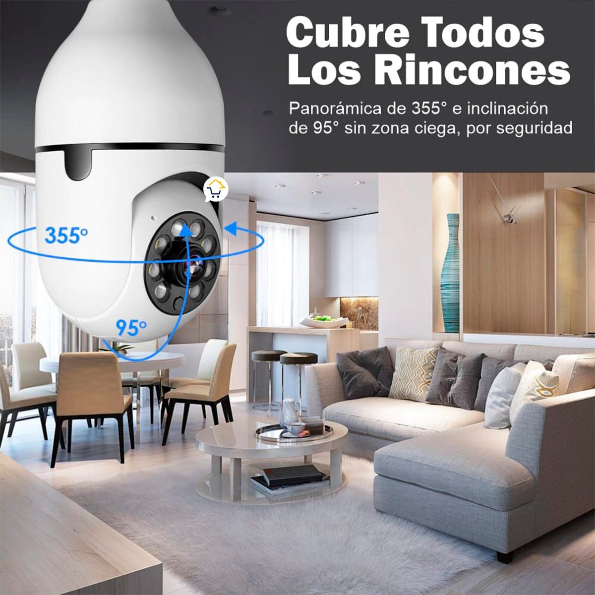 Cámara Seguridad IP Bombillo Wifi Panorámica 8177QT
