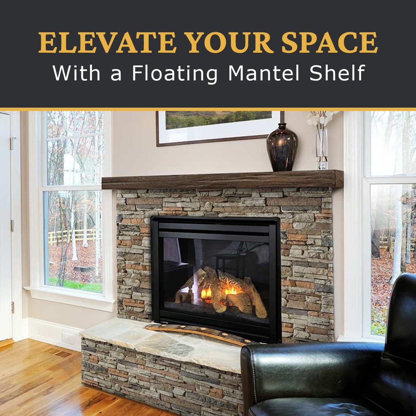Mantel de chimenea de poliuretano sintético de alta densidad para decoración de