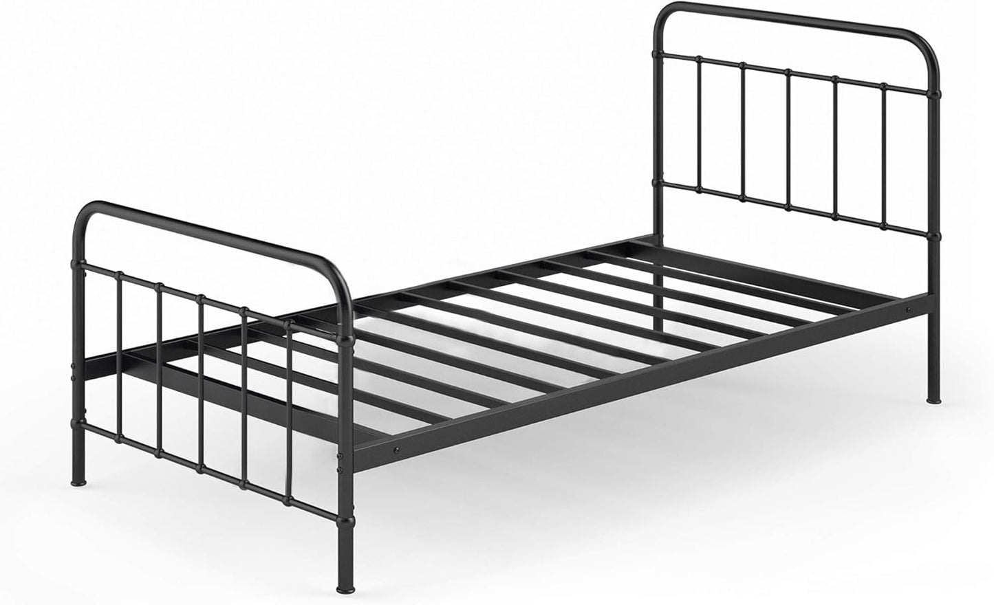 Florence Base de cama con plataforma de metal, base de colchón, no necesita