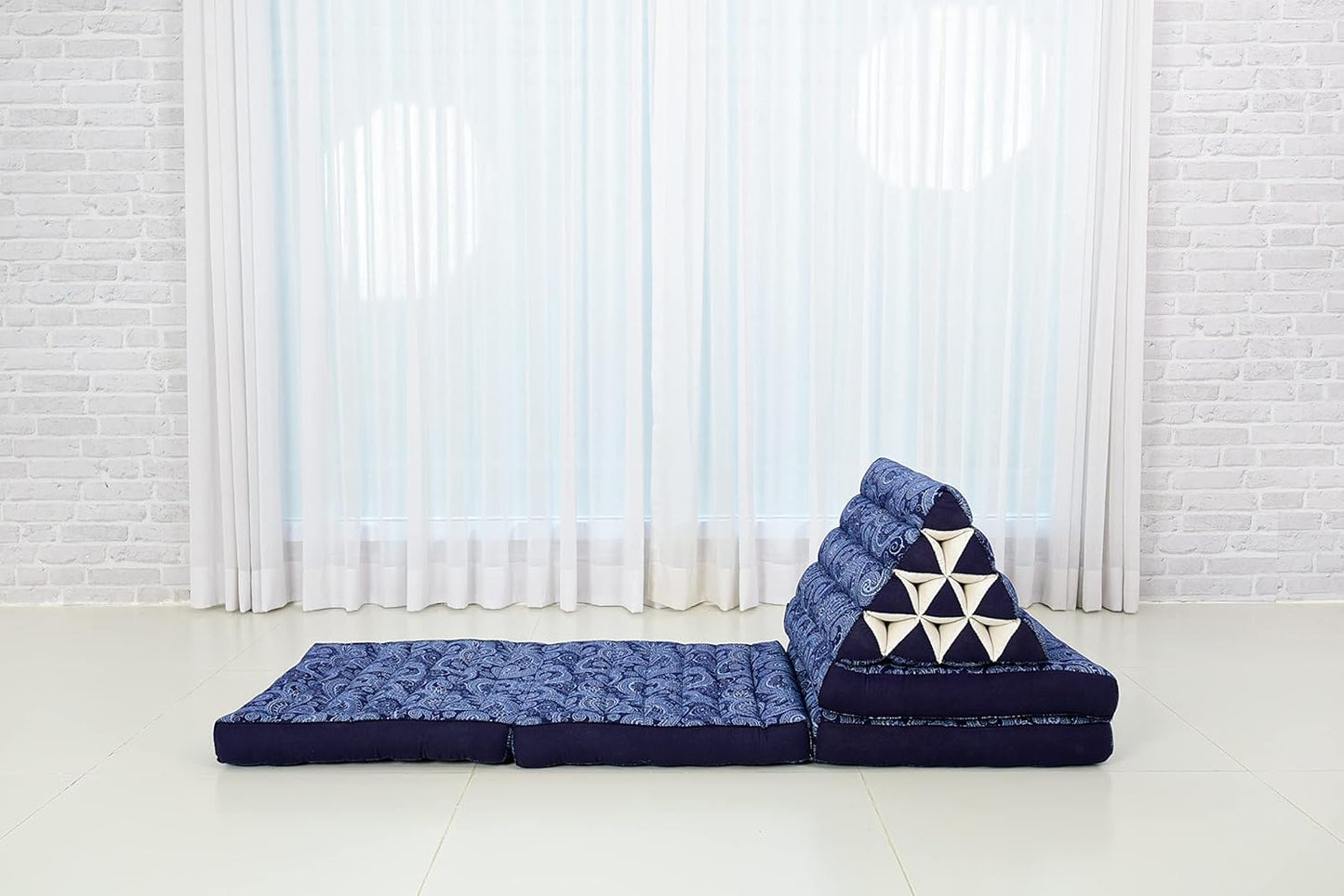 Leewadee Cómodo colchón japonés de suelo, cama tailandesa con cojín triangular,