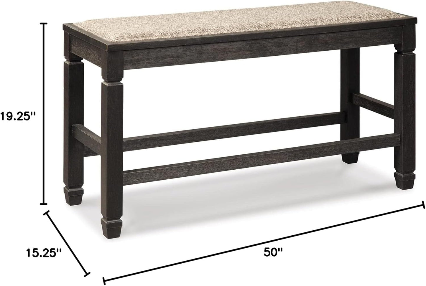 Signature Design by Tyler Creek Urban Farmhouse Banco de comedor tapizado con