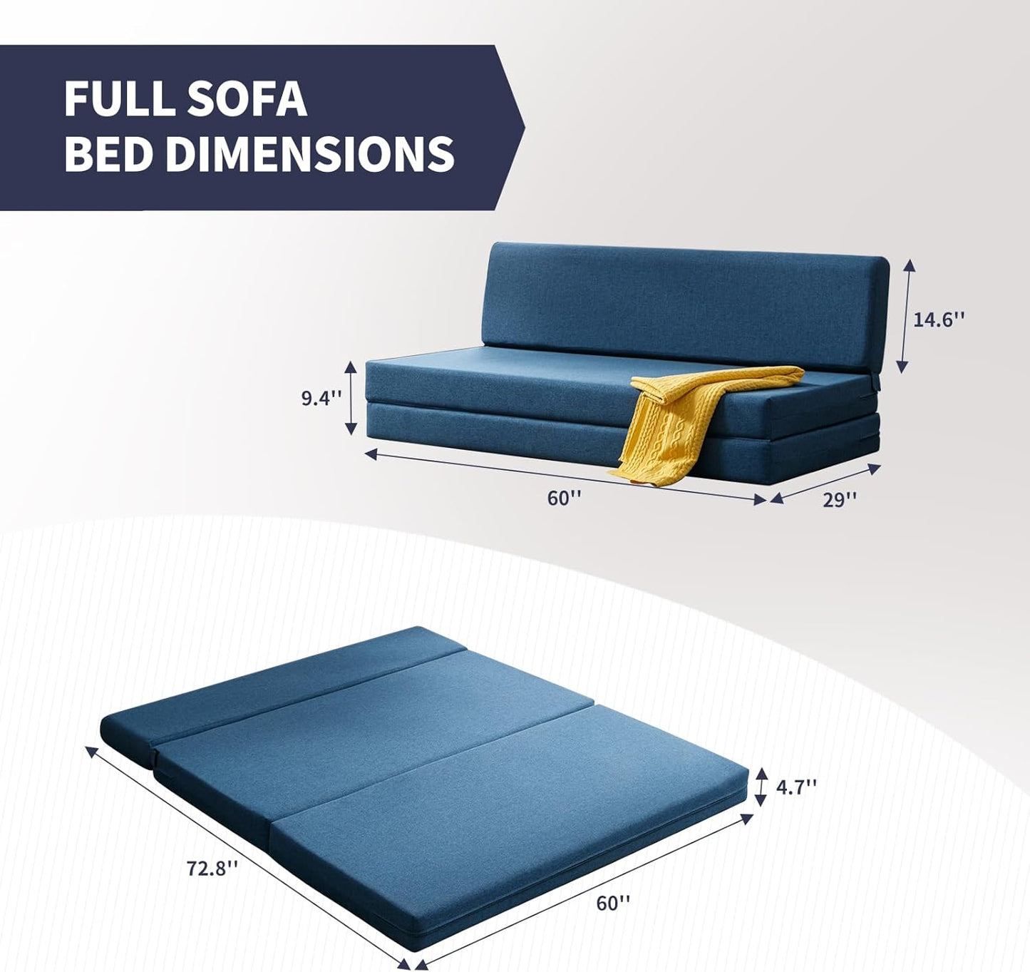 Sofá cama plegable, sofá cama plegable, cama de invitados, colchón de espuma