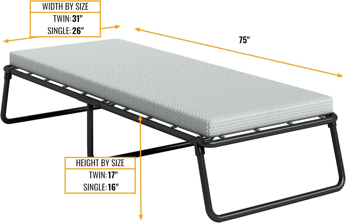 Simmons Beautysleep IMCE030CBS, cama plegable para invitados, colchón de espuma