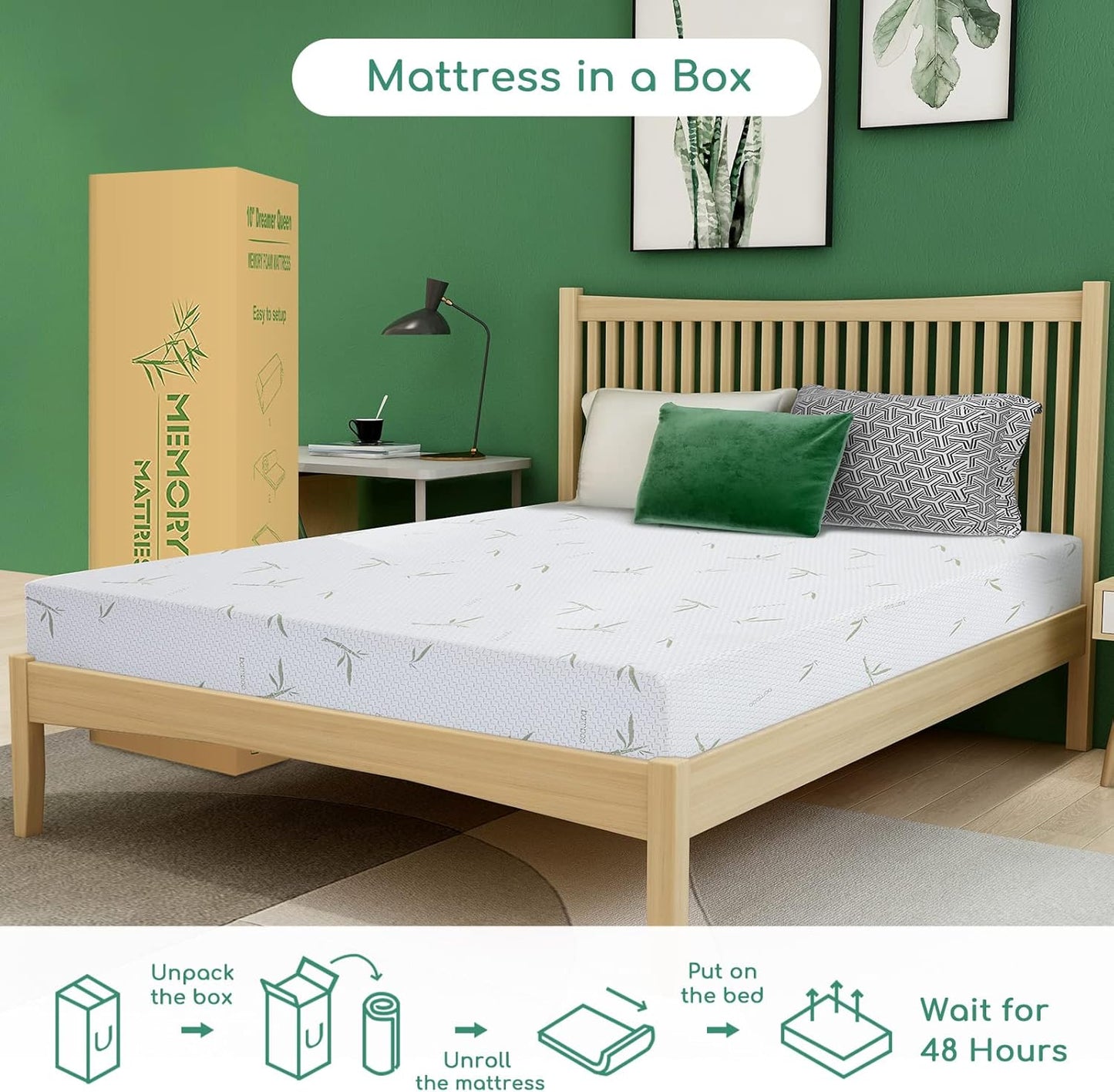 AD-DM-8Q Colchón de espuma viscoelástica de 8 pulgadas en una caja para niños