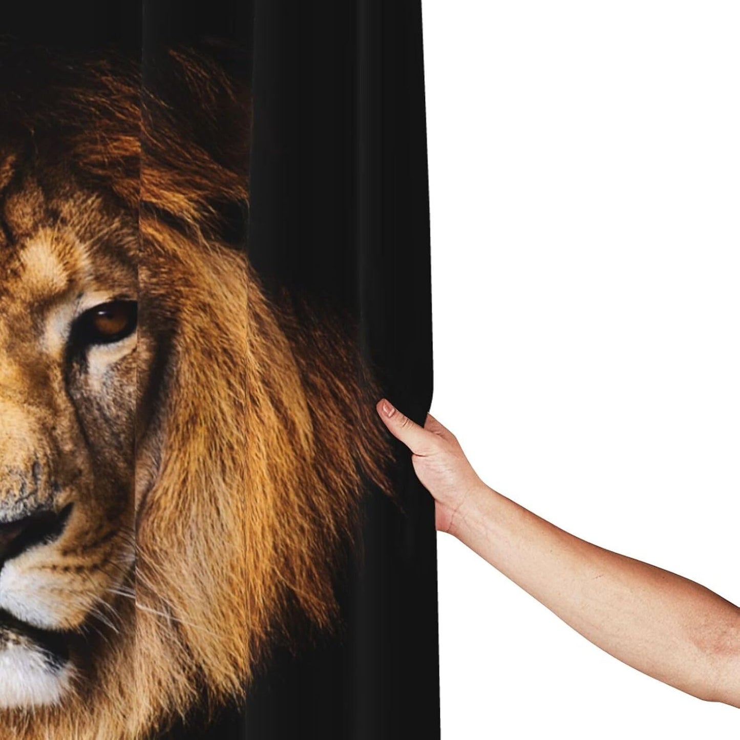 Cool Brown Lion Head Plastic Shower Curtain Liner 72x72in Extra Long Shower