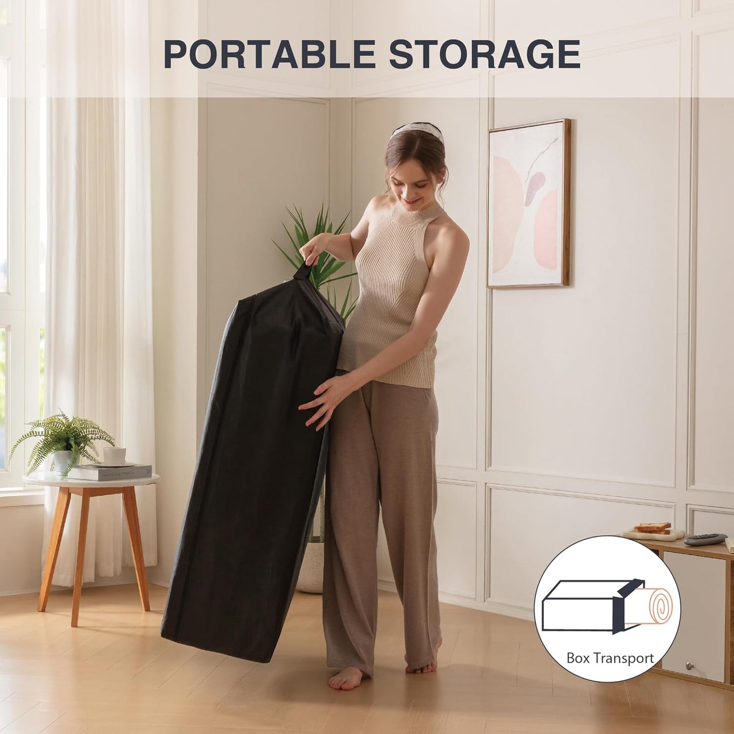 Colchón plegable, de espuma viscoelástica triple portátil de 4 pulgadas,
