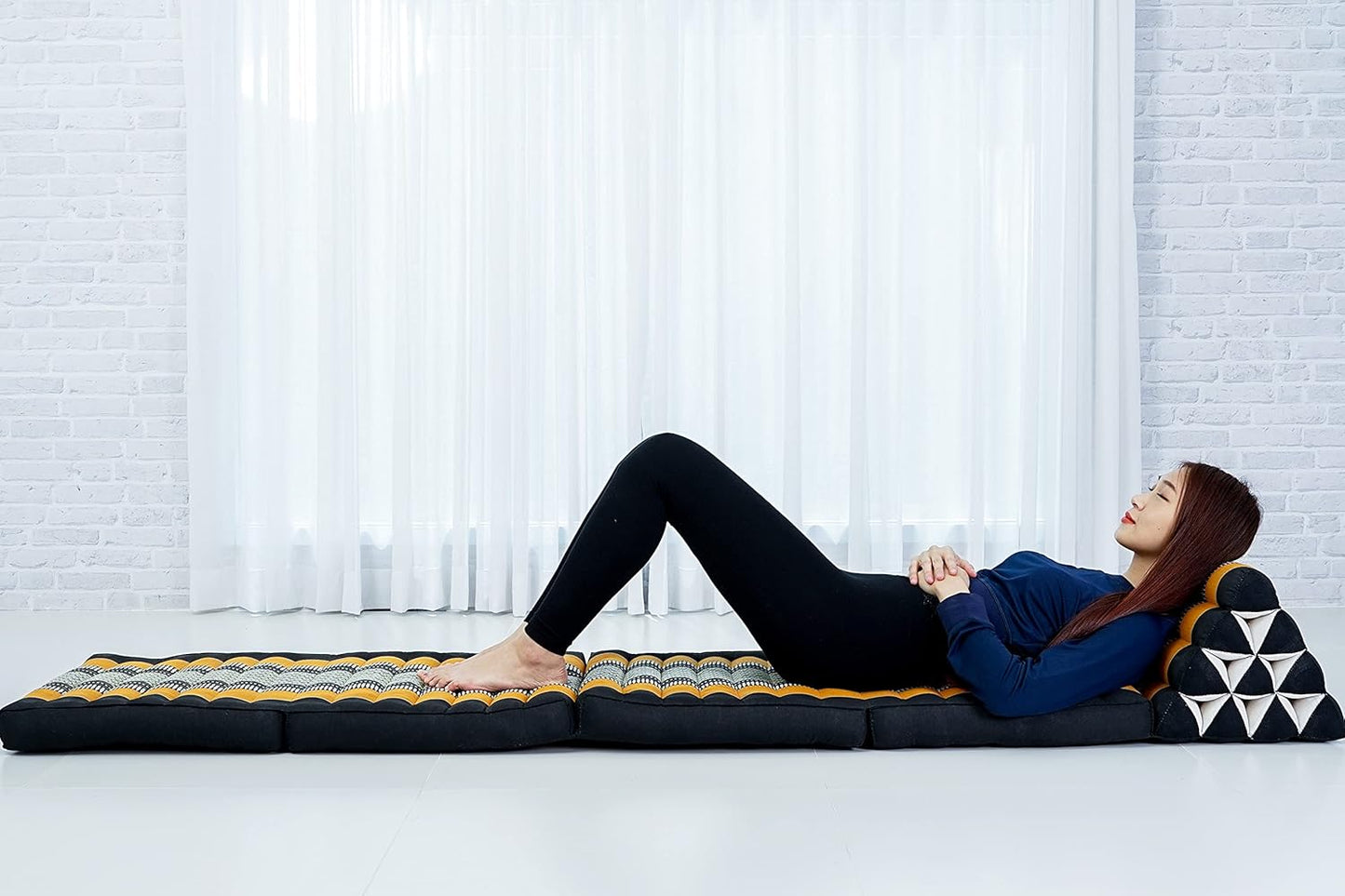 Cómodo colchón japonés de suelo, cama tailandesa con cojín triangular, colchón