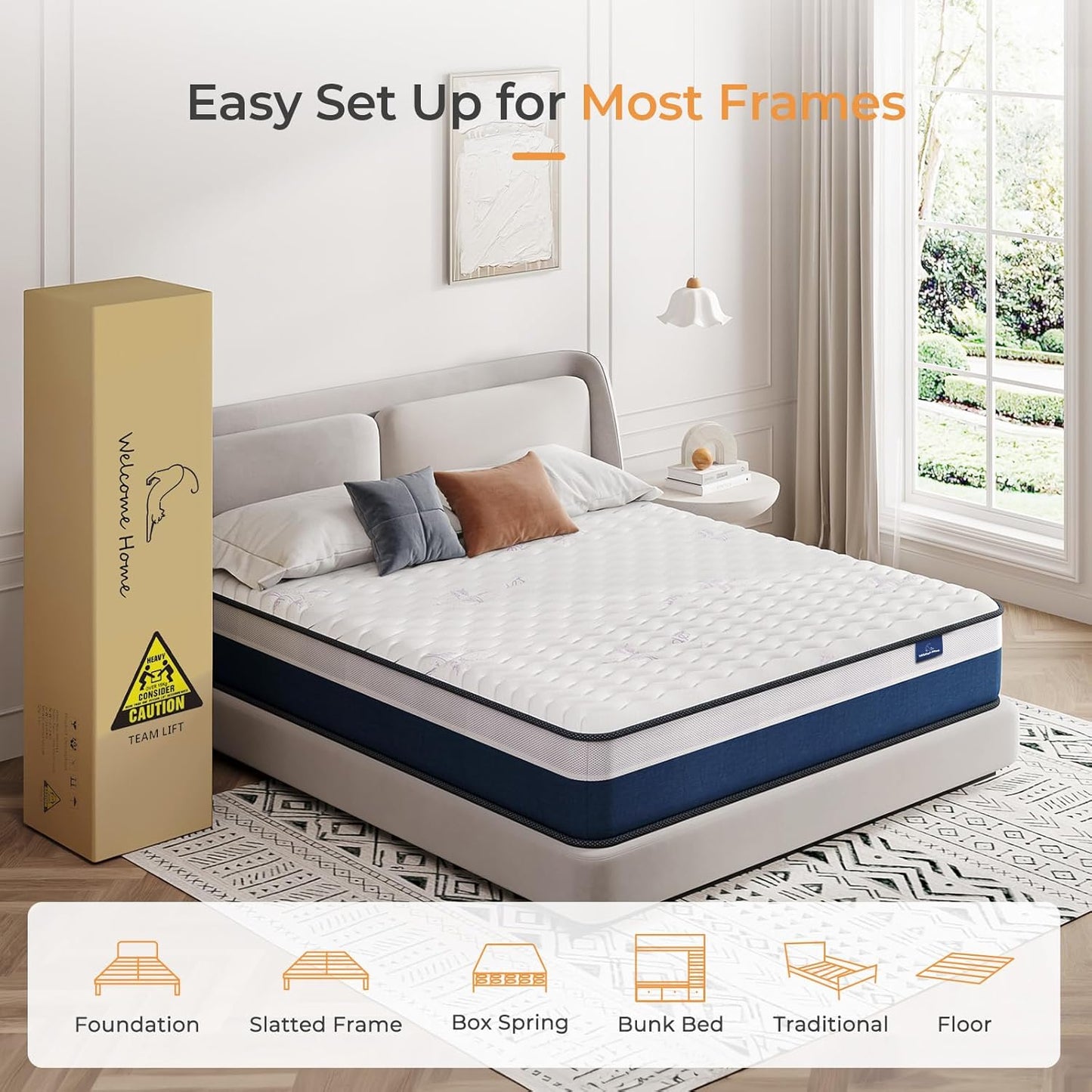 Tight Top Series Colchón híbrido de resortes interiores de 10 pulgadas, cama