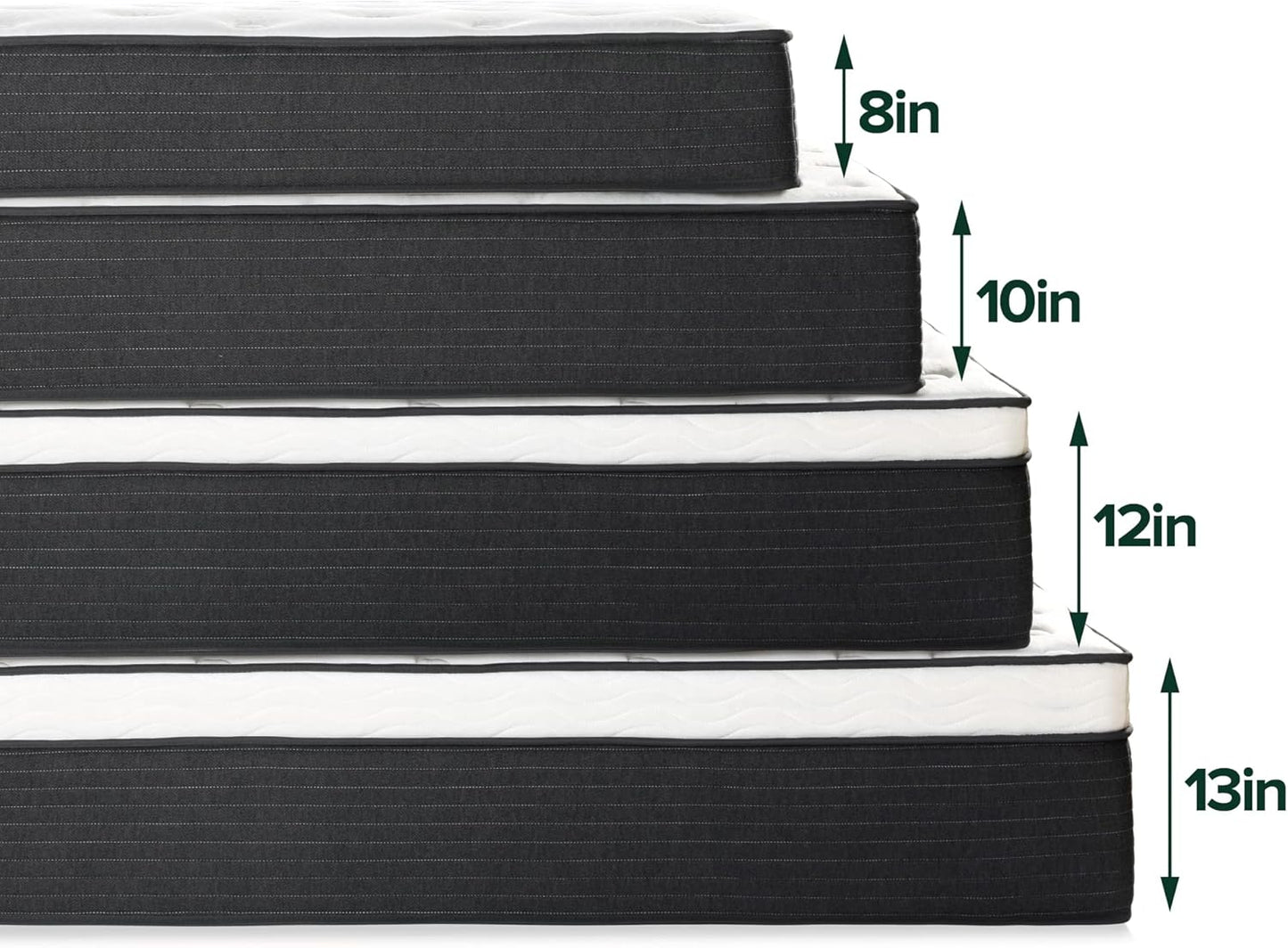 Colchón híbrido Comfort Essential de 10 pulgadas, soporte para aliviar la
