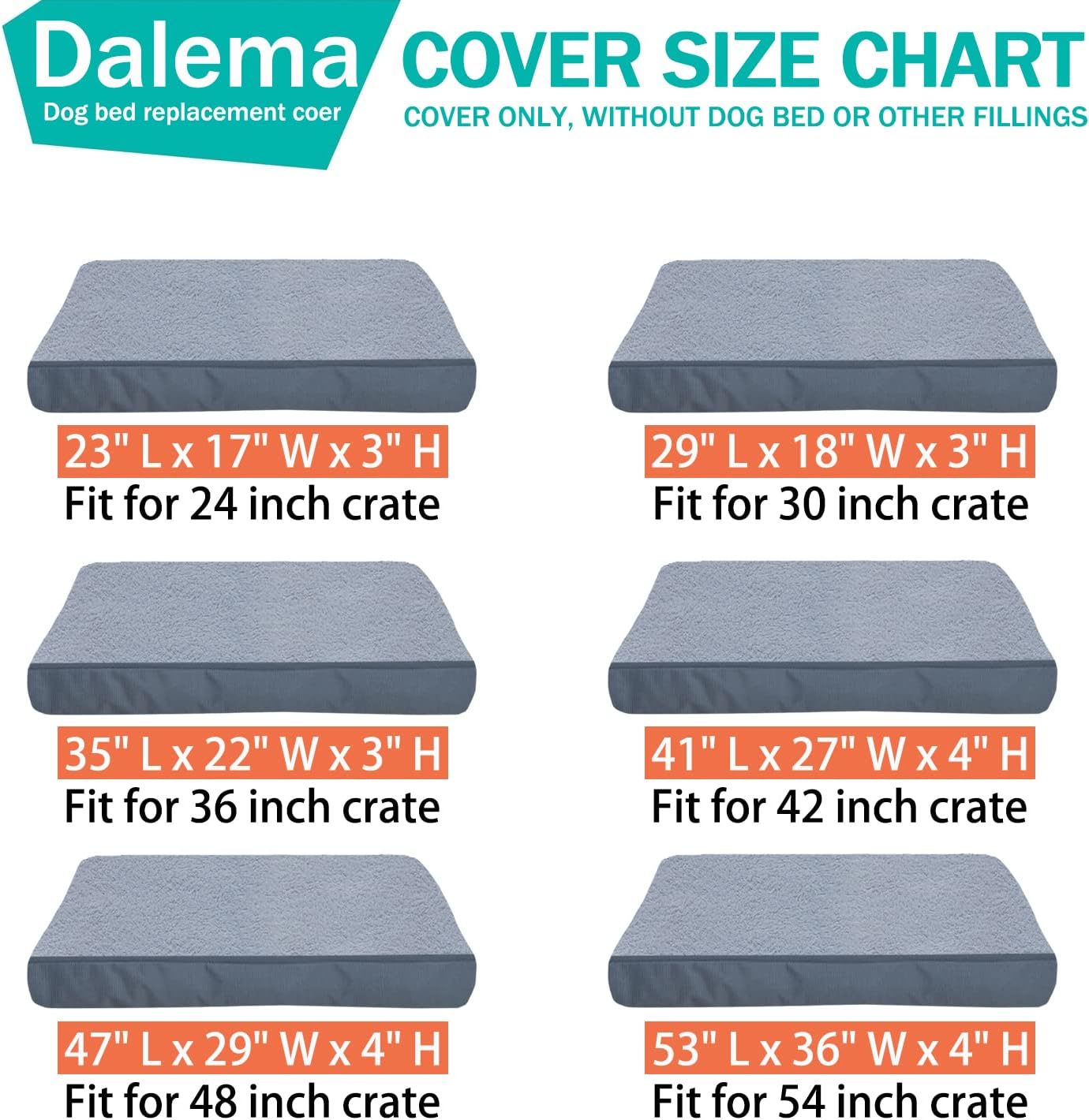 Funda de cama para perro de 47 pulgadas de largo x 29 pulgadas de ancho x 4