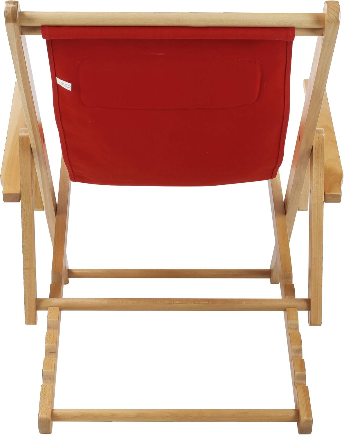 Silla ajustable con marco natural, lona roja